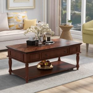 Two-Tone Retro Coffee Table with Caster Wheels - WF281529AAP
