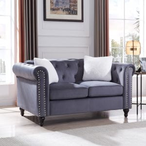 Velvet Loveseat Living Room Sofa Set W487S00015