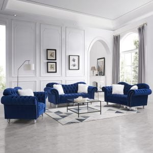 3 Piece Upholstered Living Room Sofa Set - W487S00051