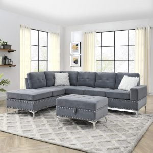Sectional 3-Seaters Sofa with Reversible Chaise - W487S00091