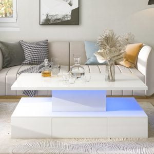 Modern Glossy Coffee Table With Drawer - WF297894AAK