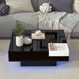 Modern Design Square Coffee Table with Detachable Tray - WF298613AAB