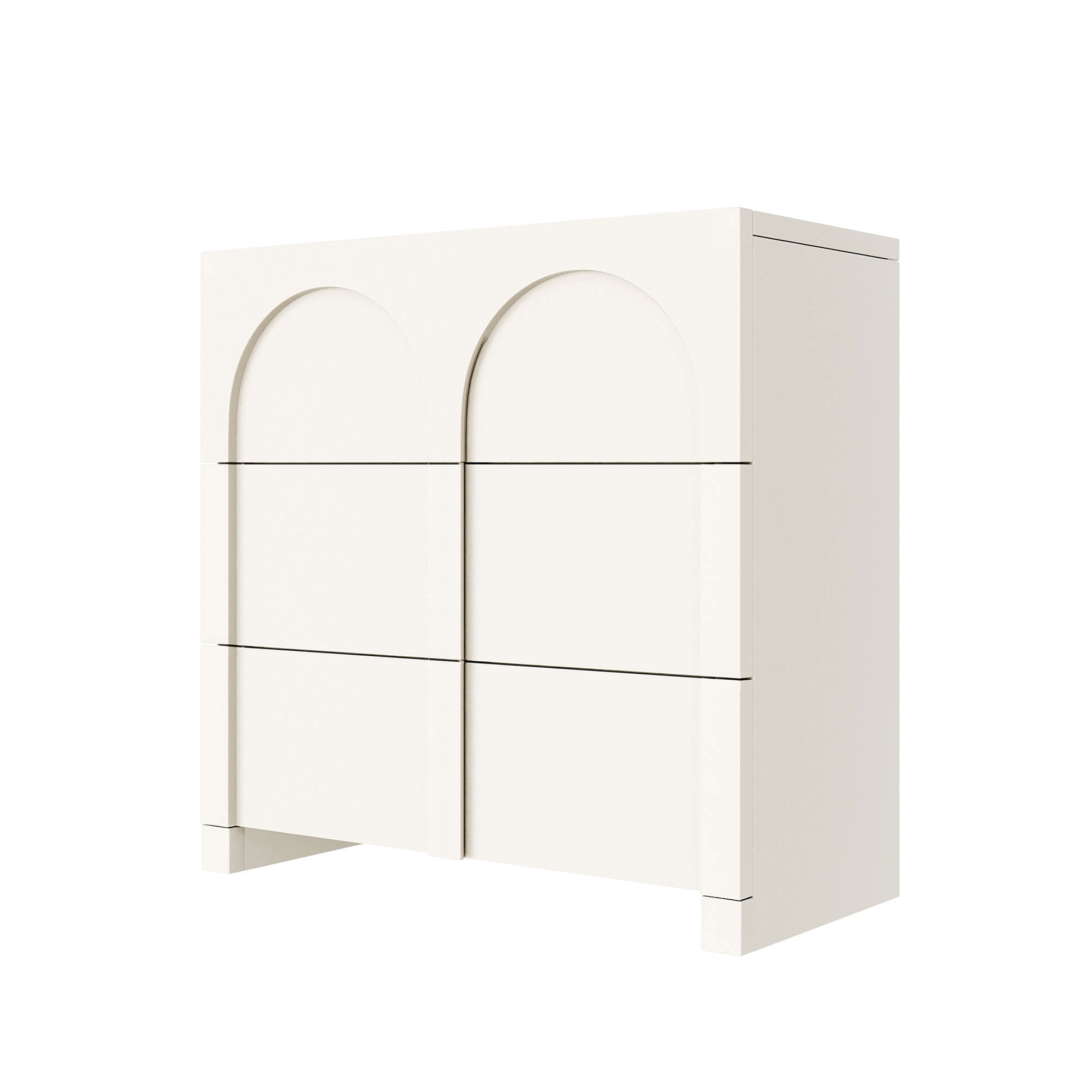 White Modern Style Rubber Wood Structure Three-Drawer Chest - WF303669AAK