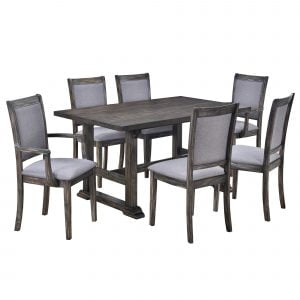 7-Piece Trestle Dining Table Set - SP000014AAE