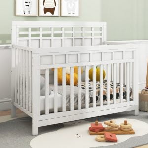 Certified Baby Safe Crib, Pine Solid Wood - WF304221AAW