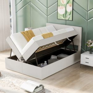 Full Size Upholstered Platform Bed With Storage Underneath - GX001909AAA
