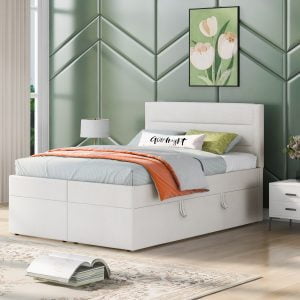 Full Size Upholstered Platform Bed With Storage Underneath - GX001909AAA