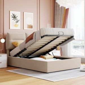 Full Size Upholstered Platform Bed With A Hydraulic Storage System - LP000910AAA