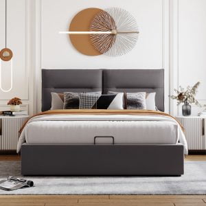 Queen Size Upholstered Platform Bed With A Hydraulic Storage System - LP000912AAE