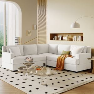 Sectional Modular Sofa With 2 Tossing Cushions And Solid Frame - WY000339AAA