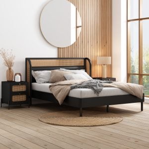 Cannage Rattan 3 Pieces Bedroom Set, Queen Bed - BS310220AAB