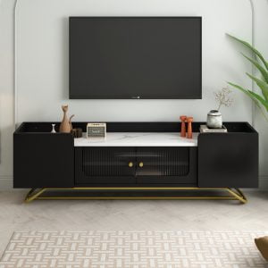 Sleek Design TV Stand with Fluted Glass for TVs Up to 70" - WF314501AAB