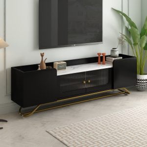 Sleek Design TV Stand with Fluted Glass for TVs Up to 70" - WF314501AAB