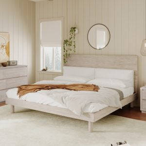4 Pieces Modern Concise Style Bedroom Set, King Bed - BS490325AAE