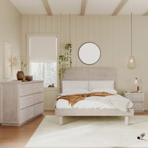 3 Pieces Modern Concise Style Bedroom Set, Queen Bed - BS360321AAE
