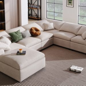 L Shaped Corner Sectional With Ottoman - WY000347AAA