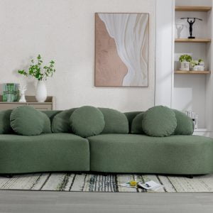 103.9" Lamb Velvet Modern Upholstered Sofa - SG000860AAF
