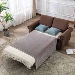 57.5" Pull Out Sofa Bed With Twin Size Memory Mattress - WF305474AAD
