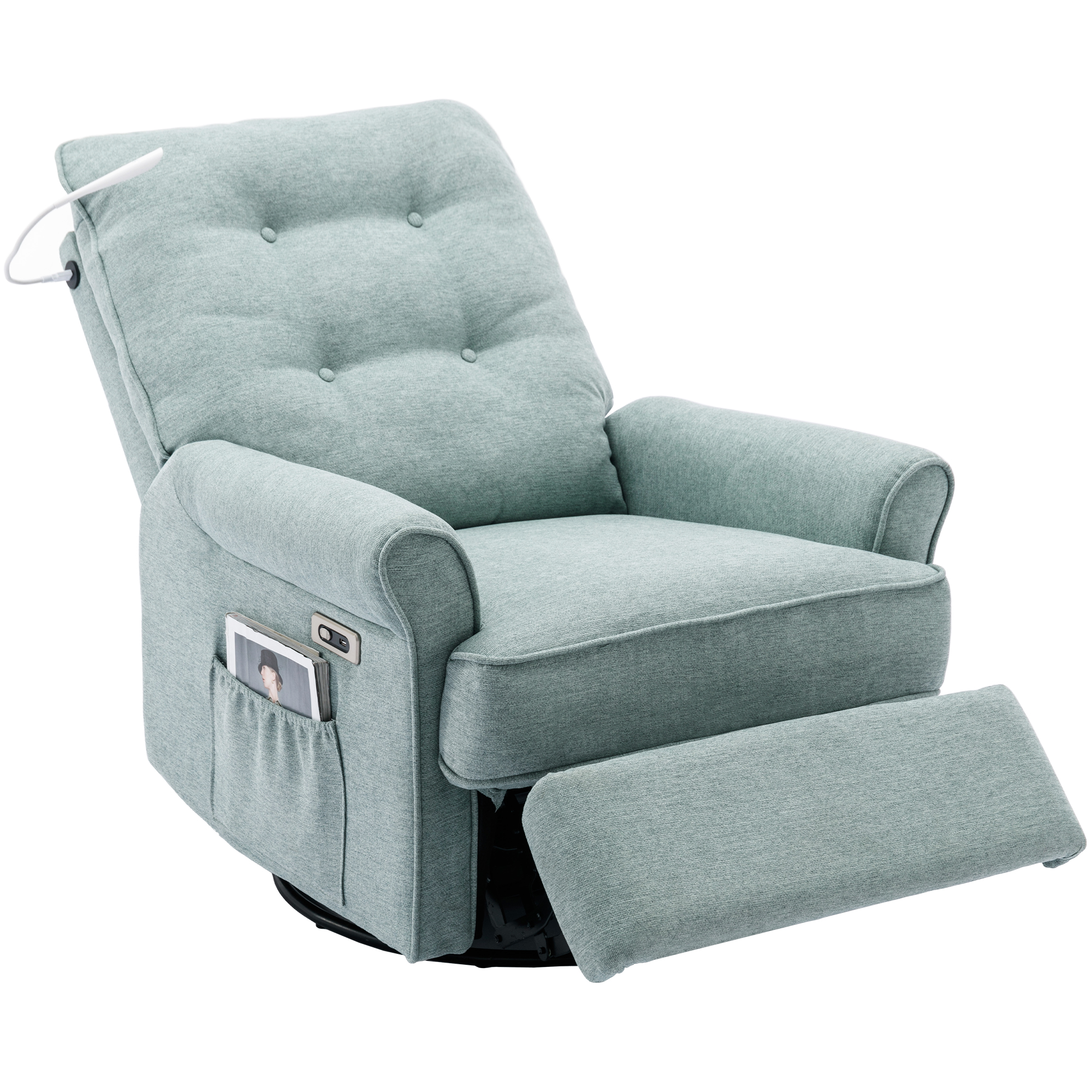 270 Degree Swivel Recliner Chairs With USB Port, Side Pocket And Touch Sensitive Lamp - SG000910AAC