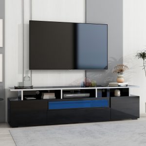 Modern TV Stand with Push to Open Doors for TVs Up to 80" - SD000017AAB