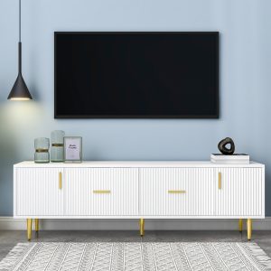 Modern TV Stand With 5 Champagne Legs - WF300599AAK