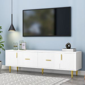 Modern TV Stand With 5 Champagne Legs - WF300599AAK