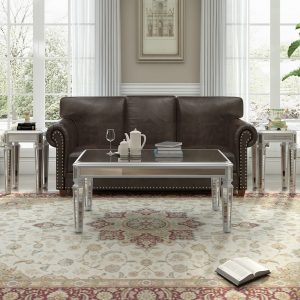 Contemporary Mirrored 3-Piece Coffee Table and End Tables Set - SD000022AAA