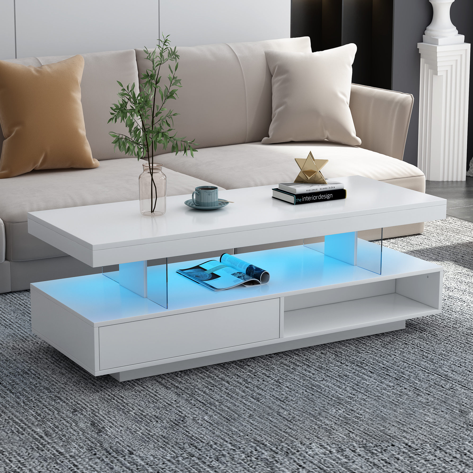 LED Coffee Table with Storage - WF307038AAK