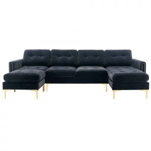 110" L-Shape Convertible Sectional Sofa Couch - SG000970AAB