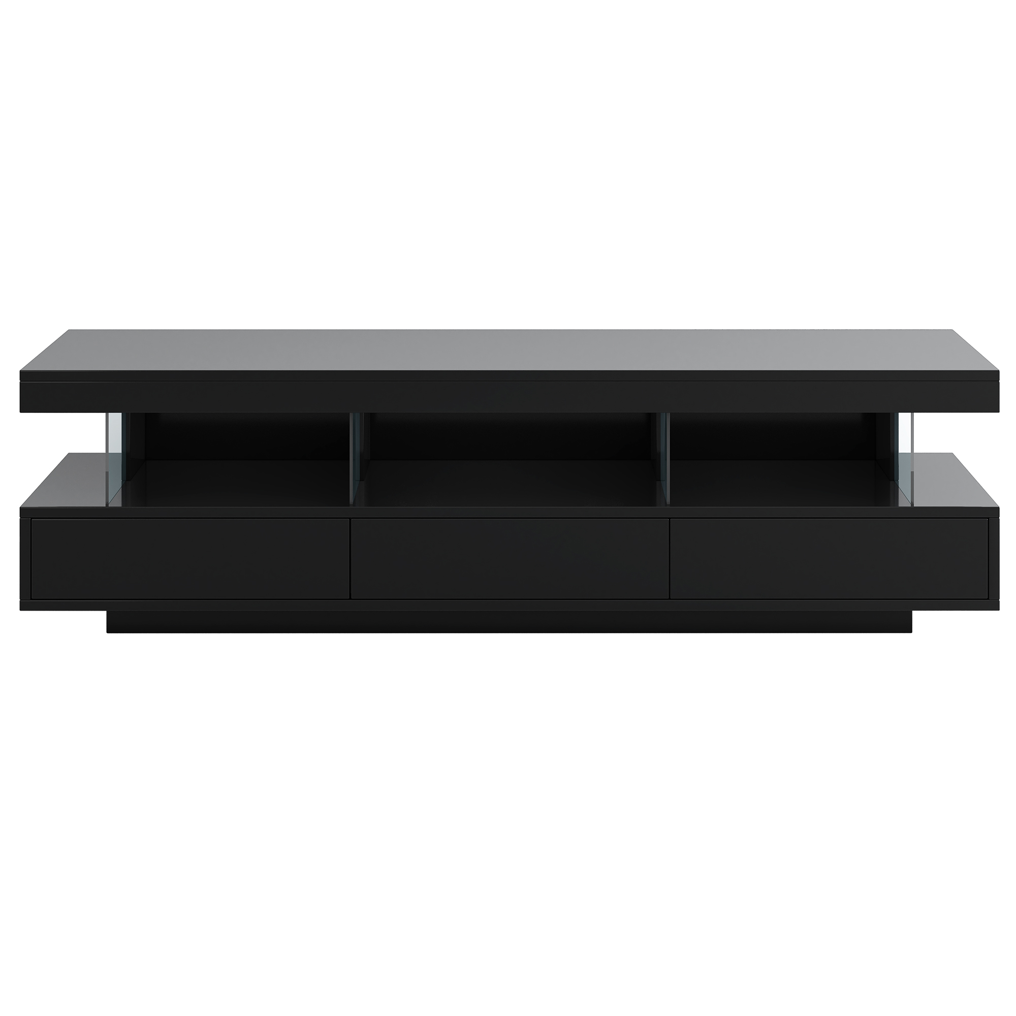 Modern LED TV Stand for 70 inch TV with Shelves and Storage Drawers - SJ000111AAB