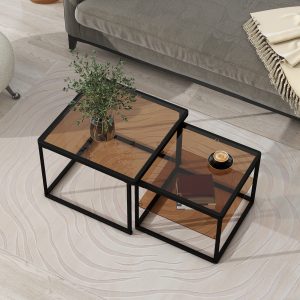 Modern Nested Coffee Table Set with High-low Combination Design - WF307975AAB