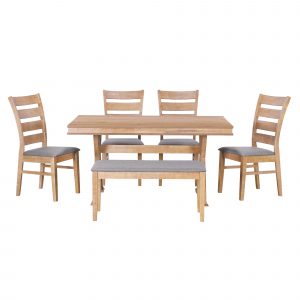 Retro 59" L Rectangular Dining Table Set - ST000096AAD