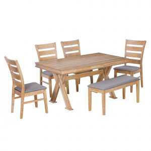 Retro 59" L Rectangular Dining Table Set - ST000096AAD