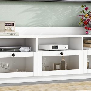 Sleek & Modern Design TV Stand with Acrylic Board Door - WF308424AAK