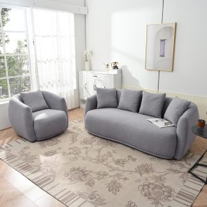 Upholstered Sofa Set with 5 Pillows - WY000361AAE