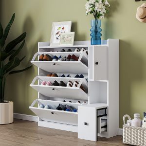 Versatile Shoe Cabinet with 3 Flip Drawers - WF308545AAK