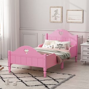 Macaron Twin Size Toddler Bed With Side Rails，Headboard And Footboard - WF310555AAH