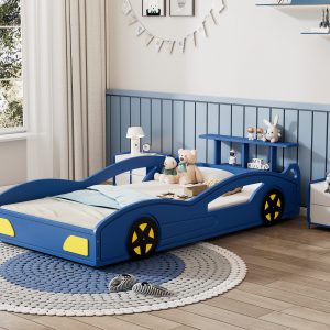 Car-Shaped Platform Twin Bed with Wheels - WF310553AAC