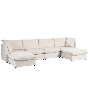 Modern Large U-Shape Sectional Sofa with Ottomans - WY000351AAA