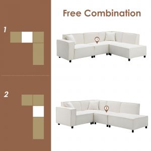 Modern Minimalist Style Sectional Sofa - GS000547AAA