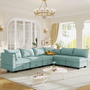 Large U-Shape Convertible Sofa Bed With Reversible Chaise - WY000349AAC