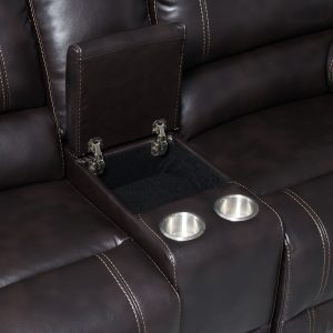 3 Pieces Recliner Chair Sofa with Reversible backrest, Cup Holders, Storage Box - SG001140AAD