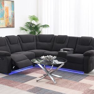 94.4" Modern Manual Recliner Sofa With Storage Box And Two Cup Holders - SG001170AAD