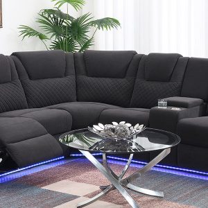94.4" Modern Manual Recliner Sofa With Storage Box And Two Cup Holders - SG001170AAD