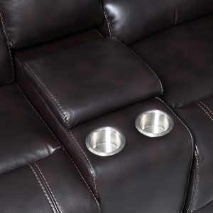 3 Pieces Recliner Chair Sofa with Reversible backrest, Cup Holders, Storage Box - SG001140AAD