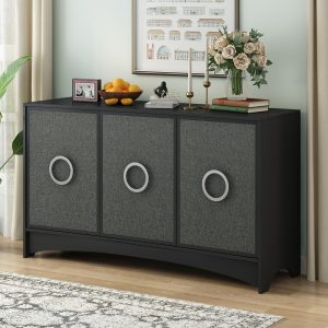 Curved Design Storage Cabinet With Doors And Shelves - WF311945AAB