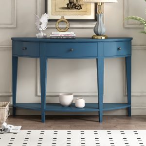 Modern Curved Console Table With 3 Drawers And 1 Shelf - WF312995AAV