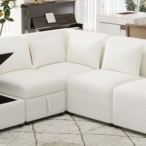 5-Seater Modular Couches With Storage Ottoman, 5 Pillows - SG001200AAA