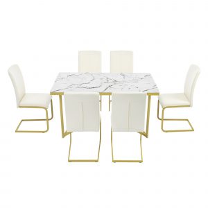 7-Piece Modern Dining Table Set for Dining Room - ST000104AAK