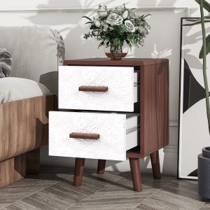 Square End Table Side Table With 2 Drawers - WF314371AAD